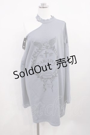 画像: NOEMIE / メッシュ切り替えオープンショルダー裏毛Tシャツ M グレー H-26-03-16-1024-LO-TS-NS-ZH