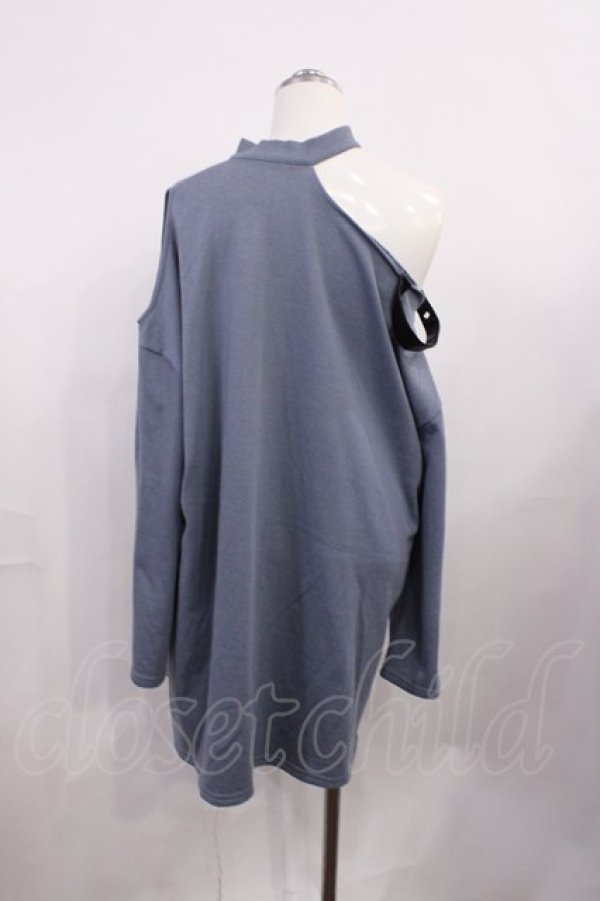 画像2: NOEMIE / メッシュ切り替えオープンショルダー裏毛Tシャツ M グレー H-26-03-16-1024-LO-TS-NS-ZH (2)