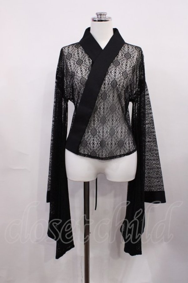 画像1: Royal Princess Alice / 振袖レースブラウス Free ブラック H-26-03-16-1025-LO-BL-NS-ZH (1)