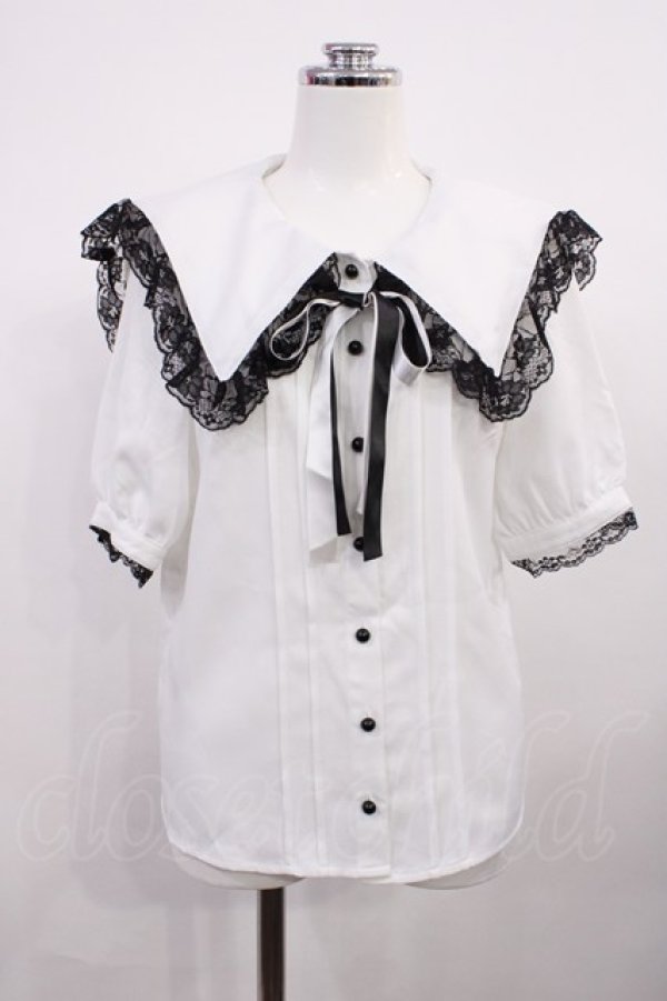 画像1: MA*RS / セーラーリボンブラウス Free オフ/ブラック H-26-03-16-1029-EL-BL-NS-ZH (1)