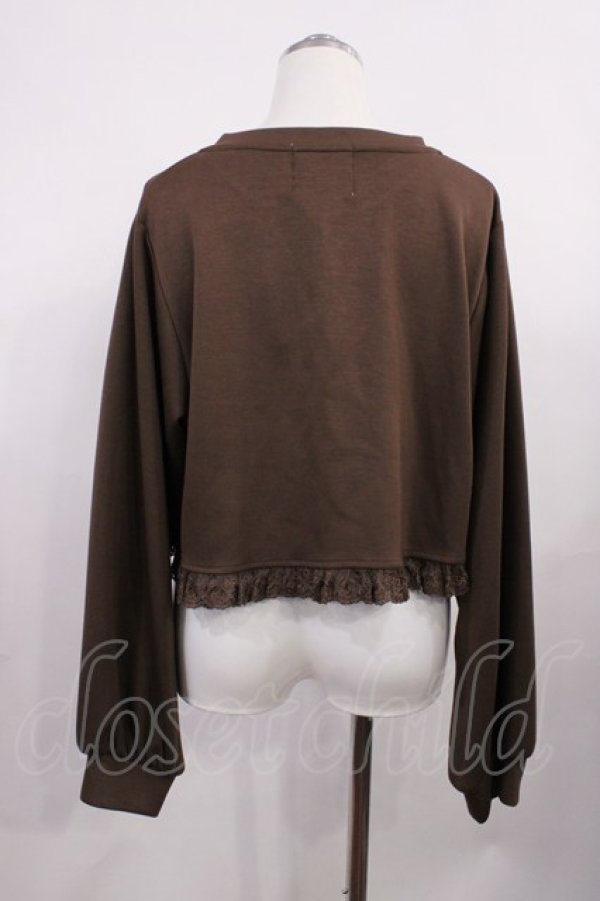 画像2: m petit by misako / MSKバラBフリルボレロ L ブラウン H-26-03-16-1032-LO-TO-NS-ZH (2)