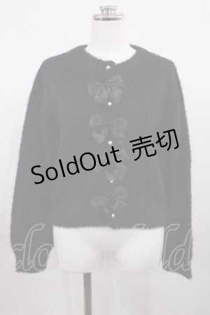 画像: m petit by misako / MSKリボンカーディガン M ブラック H-26-03-16-1033-LO-TO-NS-ZH