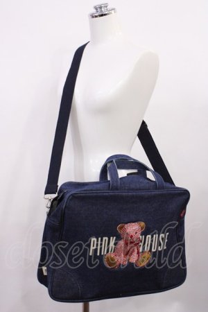 画像: PINK HOUSE / くま刺繍デニムバッグ  ブルー H-26-03-16-1036-LO-JA-NS-ZH