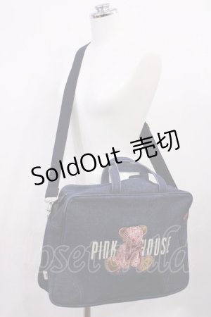 画像: PINK HOUSE / くま刺繍デニムバッグ  ブルー H-26-03-16-1036-LO-JA-NS-ZH