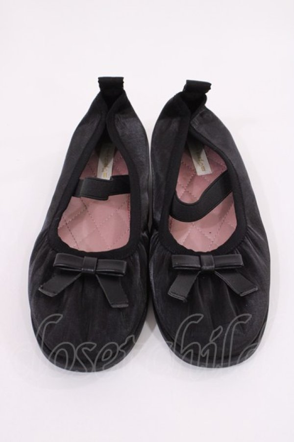 画像1: m petit by misako / AMリボンバレエシューズ L ブラック H-26-03-16-1037-LO-SH-NS-ZH (1)