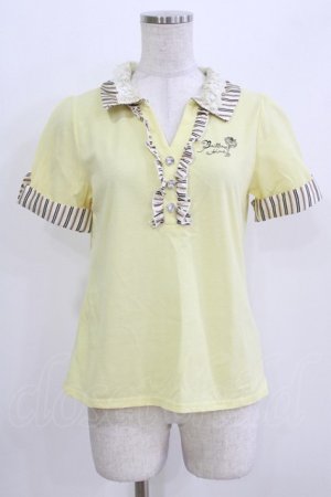 画像: axes femme / ストライプ切替ポロシャツ M イエロー H-26-03-16-055-AX-TO-NS-ZH