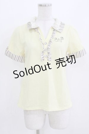 画像: axes femme / ストライプ切替ポロシャツ M イエロー H-26-03-16-055-AX-TO-NS-ZH