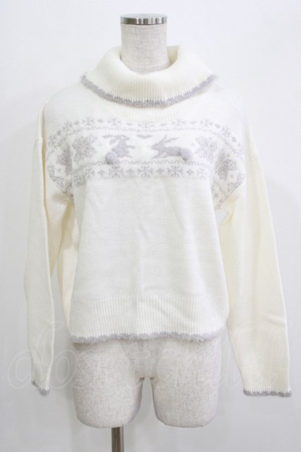 画像1: Secret Honey / ノルディックニット Free 白 H-26-03-16-058-CA-TO-NS-ZH (1)