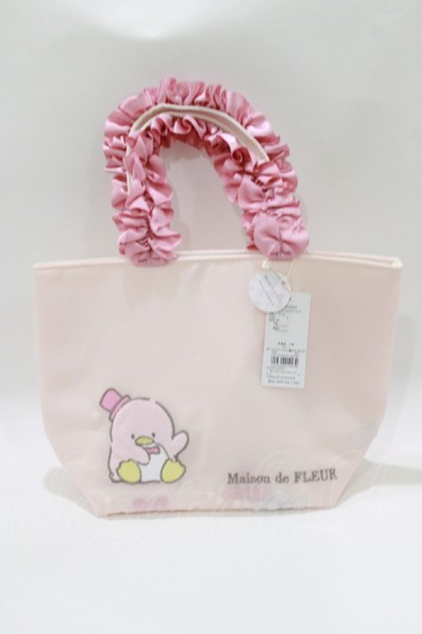 画像1: Maison de FLEUR / タキシードサム フリルハンドルトートバッグ  ピンク H-26-03-16-066-LO-BG-NS-ZH (1)