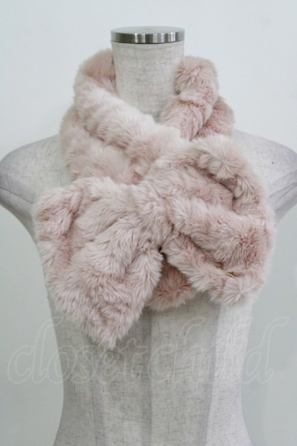 画像1: LIZ LISA / リボンファーマフラー  ピンク H-26-03-16-067-LO-ZA-NS-ZH (1)