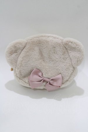 画像: m petit by misako / AM*クマサンポーチ  ベージュ H-26-03-16-068-LO-ZA-NS-ZH