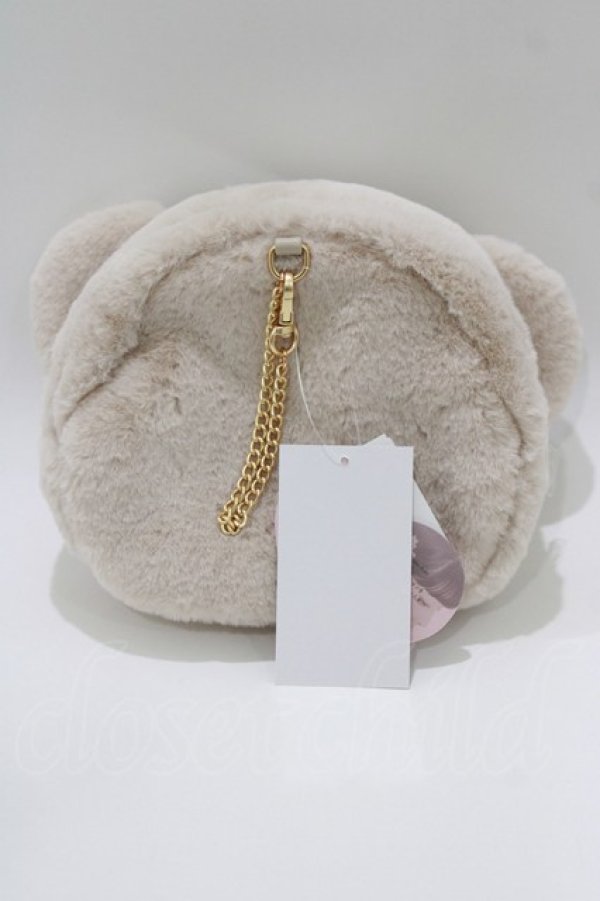 画像2: m petit by misako / AM*クマサンポーチ  ベージュ H-26-03-16-068-LO-ZA-NS-ZH (2)