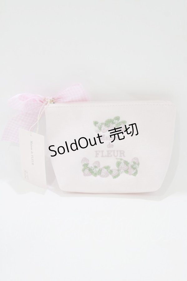 画像1: Maison de FLEUR / いちごポーチ  ピンク H-26-03-16-076-LO-ZA-NS-ZH (1)