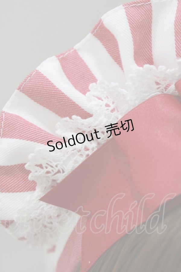 画像2: metamorphose / Chelseaフリルカチューシャ(ストライプ)  レッド H-26-03-16-078-ME-AC-NS-ZH (2)