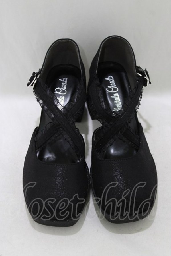 画像1: Cherirulu Chocola / 太ヒールパンプス L ブラック H-26-03-16-081-GO-SH-NS-ZH (1)