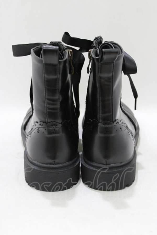 画像3: m petit by misako / レースアップショートブーツ L ブラック H-26-03-16-082-0-ZA-NS-ZH (3)