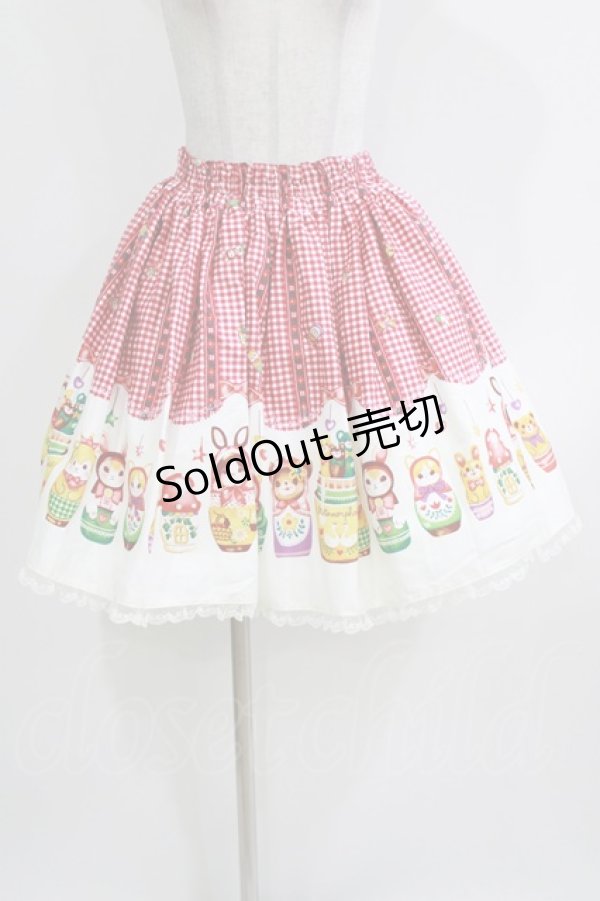 画像1: metamorphose / Nostalgic Matryoshka Doll ミニスカート Free レッド H-26-03-16-009-ME-SK-NS-ZH (1)