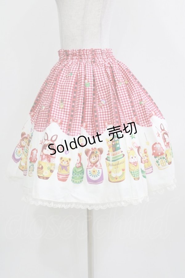 画像2: metamorphose / Nostalgic Matryoshka Doll ミニスカート Free レッド H-26-03-16-009-ME-SK-NS-ZH (2)