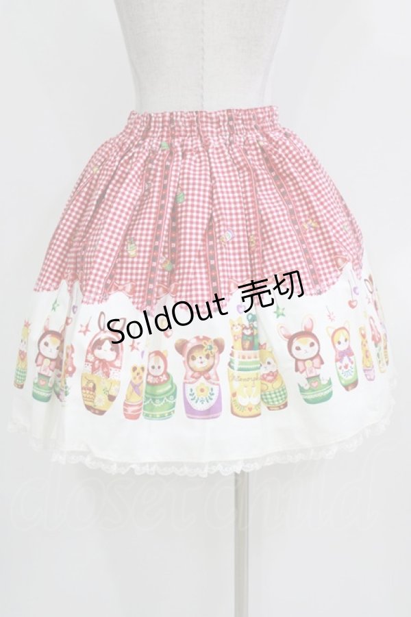画像3: metamorphose / Nostalgic Matryoshka Doll ミニスカート Free レッド H-26-03-16-009-ME-SK-NS-ZH (3)
