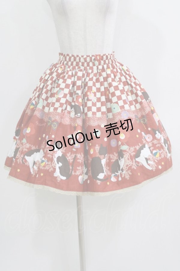 画像1: metamorphose / まどろみの浪漫ミニスカート Free えんじ H-26-03-16-010-ME-SK-NS-ZH (1)