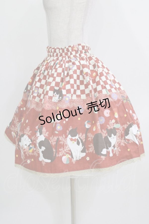 画像2: metamorphose / まどろみの浪漫ミニスカート Free えんじ H-26-03-16-010-ME-SK-NS-ZH (2)