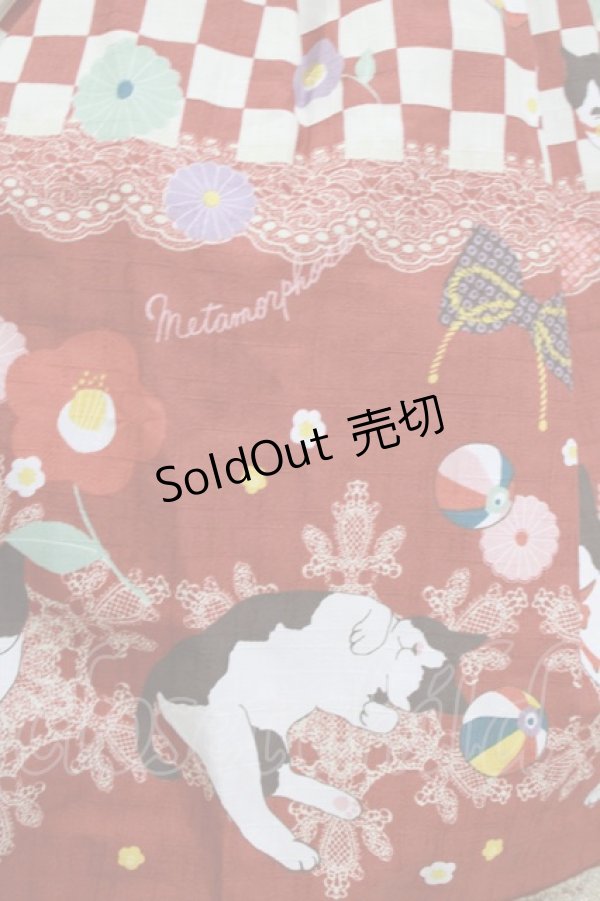 画像4: metamorphose / まどろみの浪漫ミニスカート Free えんじ H-26-03-16-010-ME-SK-NS-ZH (4)