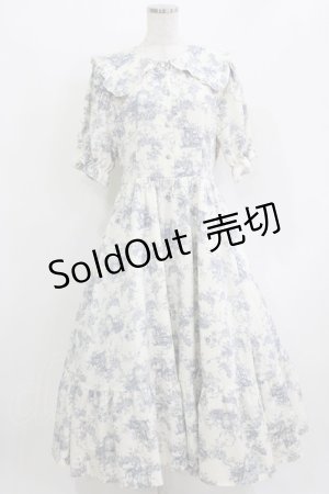 画像: m petit by misako / トワルドジュイOPハンソデ L オフ/ブルー H-26-03-16-020-LO-OP-NS-ZH