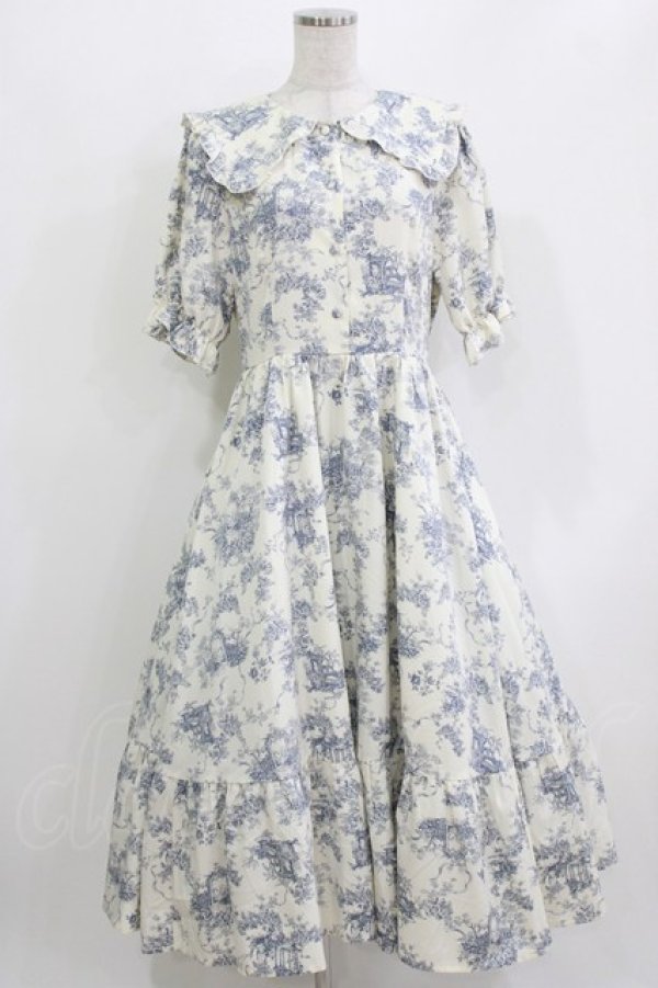 画像1: m petit by misako / トワルドジュイOPハンソデ L オフ/ブルー H-26-03-16-020-LO-OP-NS-ZH (1)