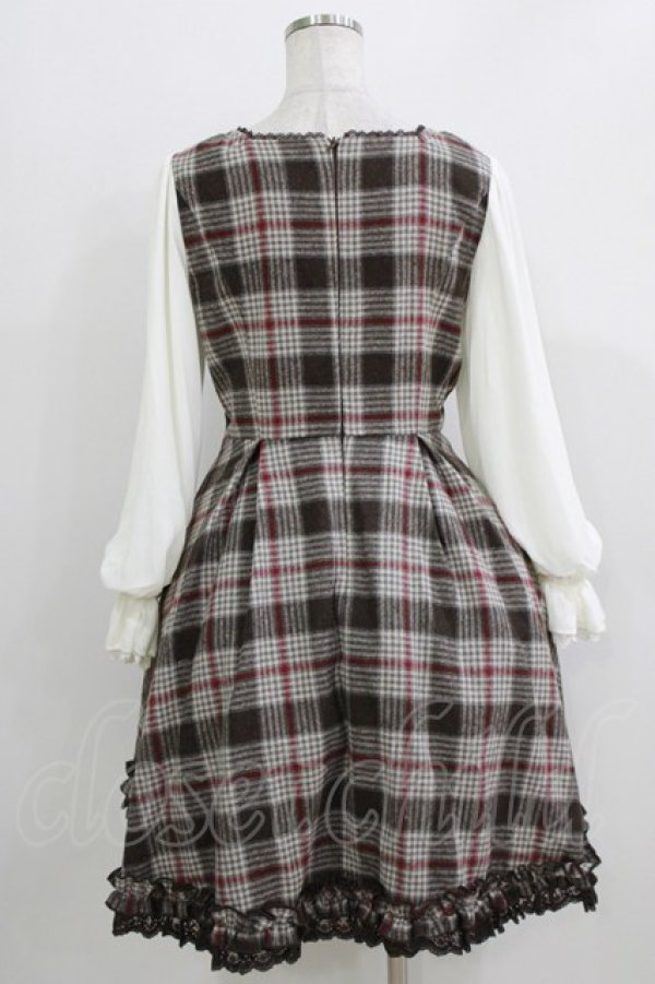 画像3: mille fille closet by LODISPOTTO / Dolly Check リボンワンピース M ブラウン H-26-03-16-023-LO-OP-NS-ZH (3)
