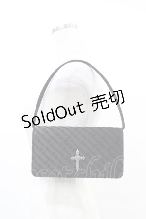 画像: Moi-meme-Moitie / ロゴフロッキープリントハンドバッグ  ブラック H-26-03-17-1001-MO-BG-KB-ZH