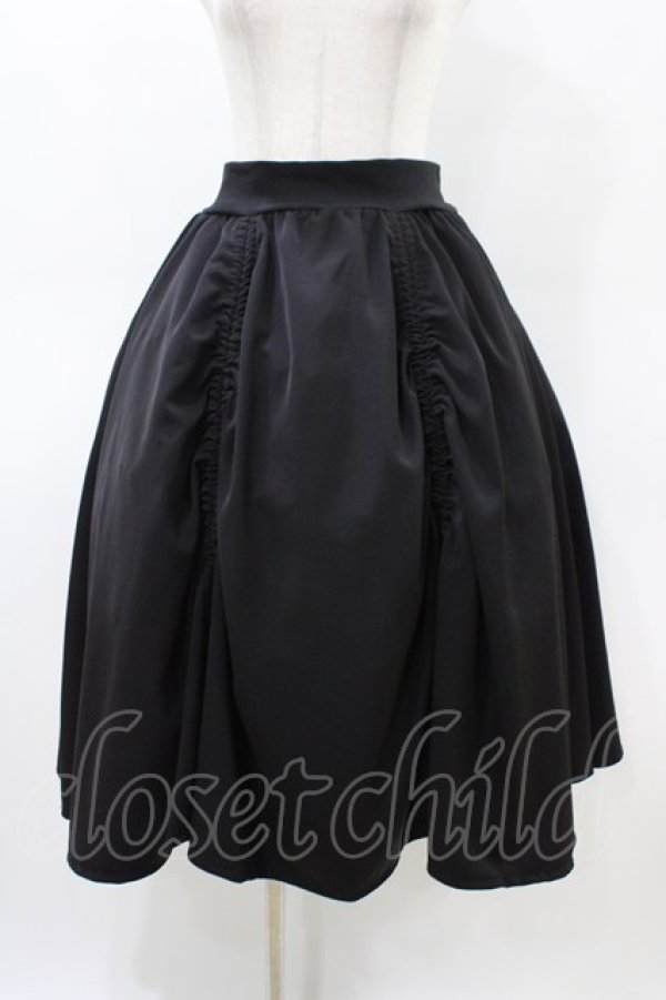 画像1: Na+H / hmドローストリングスカート  黒 H-26-03-17-1024-PU-SK-AK-ZH (1)