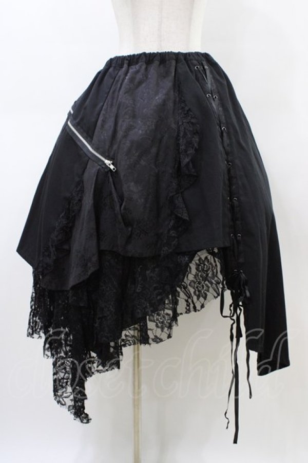 画像1: h.NAOTO / アシメレイヤードスカート  黒 H-26-03-17-1025-HN-SK-AK-ZH (1)