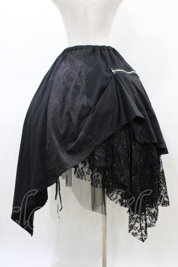 画像2: h.NAOTO / アシメレイヤードスカート  黒 H-26-03-17-1025-HN-SK-AK-ZH (2)