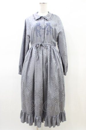 画像: merry jenny / bearジャガードシャツワンピース  ブルー H-26-03-17-1027-LO-OP-KB-ZH