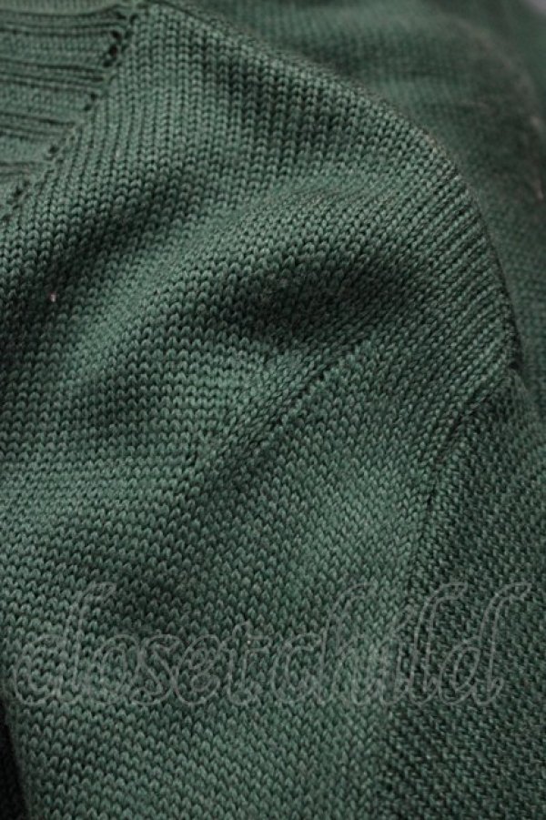 画像4: Jane Marple Dans Le Salon / Knit Tartan check trompe-l'oeil dress  グリーン H-26-03-17-1028-JM-OP-KB-ZH (4)