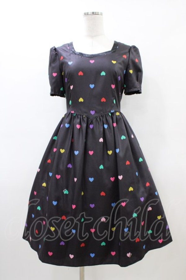 画像1: MILK / ハートキャンディドレス  ブラック×キャンディハート H-26-03-17-1029-ML-OP-KB-ZH (1)