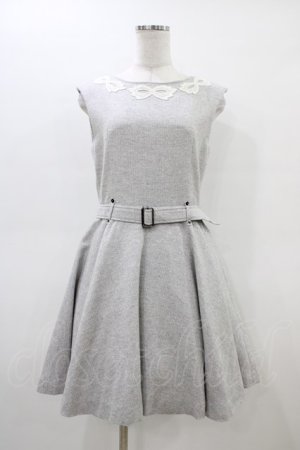 画像: elements,H / マスケラレースツイードワンピース  グレー H-26-03-17-1031-PU-OP-KB-ZH