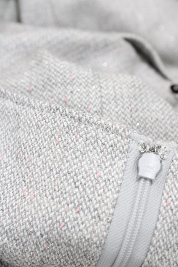 画像4: elements,H / マスケラレースツイードワンピース  グレー H-26-03-17-1031-PU-OP-KB-ZH (4)