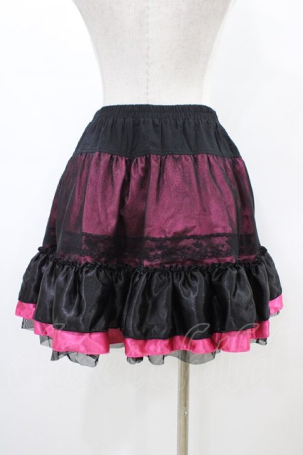 画像2: PUTUMAYO / フリルギャザースカート  ブラック×ピンク H-26-03-17-1033-PT-SK-KB-ZH (2)