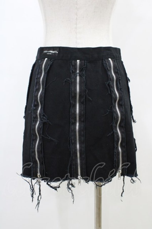 画像2: SEXY DYNAMITE LONDON / ダメージZIPスカート  ブラック H-26-03-17-1034-PU-SK-KB-ZH (2)