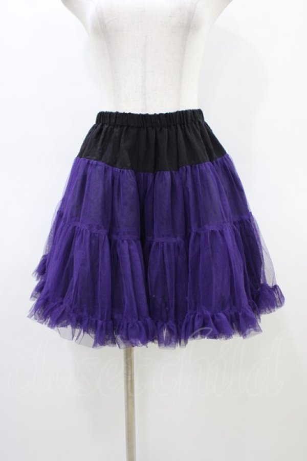 画像1: BPN / チュールパニエスカート  黒×紫 H-26-03-17-1035-GO-SK-KB-ZH (1)