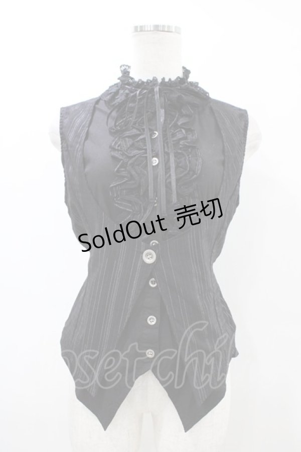 画像1: h.naoto Blood / レイヤード風ノースリーブブラウス  ブラック H-26-03-17-1038-HN-BL-KB-ZH (1)