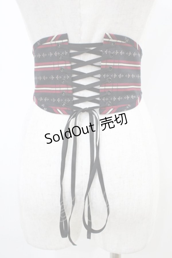 画像2: EXCENTRIQUE / オリジナルレジメンタル・コルセットベルト  ブラック H-26-03-17-1005-EL-ZA-KB-ZH (2)