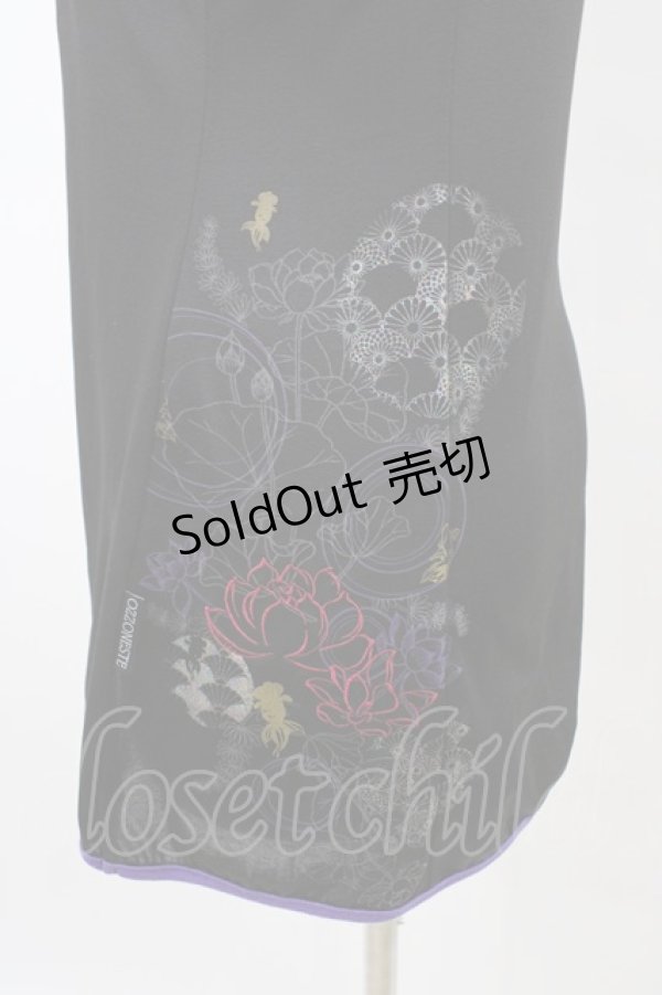 画像3: Ozz oneste / チャイナ刺繍半袖カットソー  黒 H-26-03-17-1044-OO-TO-AK-ZH (3)
