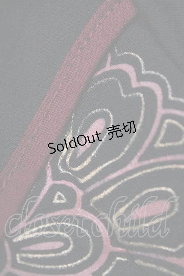 画像5: Ozz oneste / チャイナ刺繍半袖チュニック  黒×赤 H-26-03-17-1045-OO-TO-AK-ZH (5)