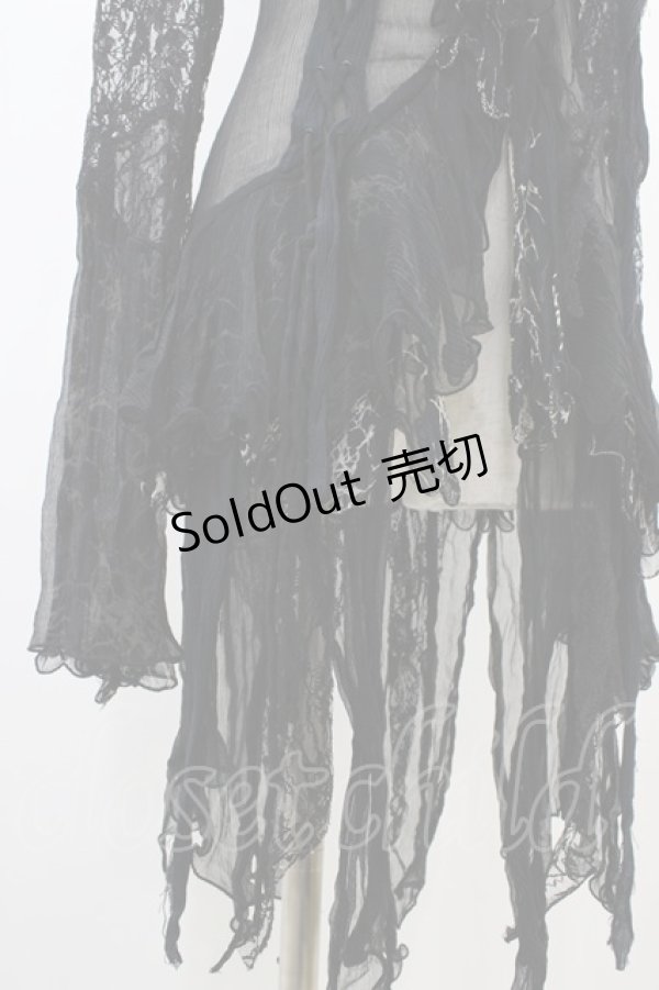 画像3: h.NAOTO / レースアップシースルーカーデ  黒 H-26-03-17-1047-HN-TO-AK-ZH (3)