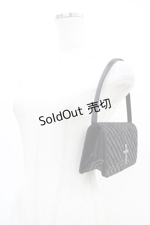 画像2: Moi-meme-Moitie / ロゴフロッキープリントハンドバッグ  ブラック H-26-03-17-1001-MO-BG-KB-ZH (2)