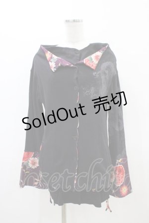 画像: gouk / サイドギャザーカーディガン  黒 H-26-03-17-1053-GO-TO-KB-ZH