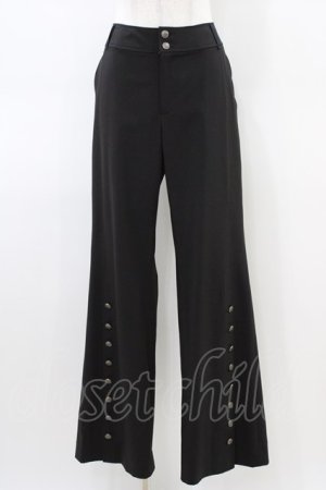 画像: Moi-meme-Moitie / スリットロゴ釦パンツ 2 ブラック H-26-03-17-1008-MO-PA-KB-ZH