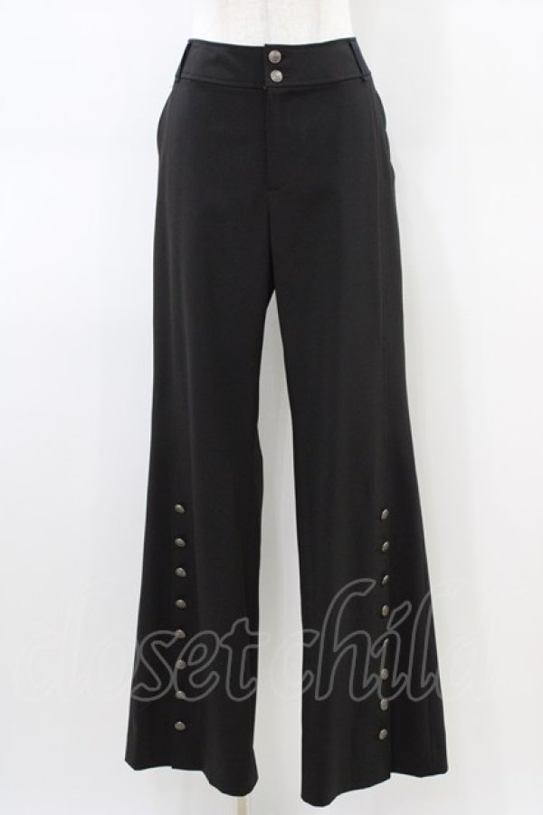 画像1: Moi-meme-Moitie / スリットロゴ釦パンツ 2 ブラック H-26-03-17-1008-MO-PA-KB-ZH (1)